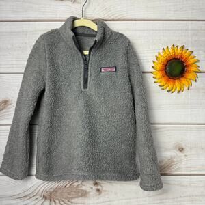 Vineyard Vines Boys Gray Fleece Quarter Zip‎ Pullover Sweater 4/5